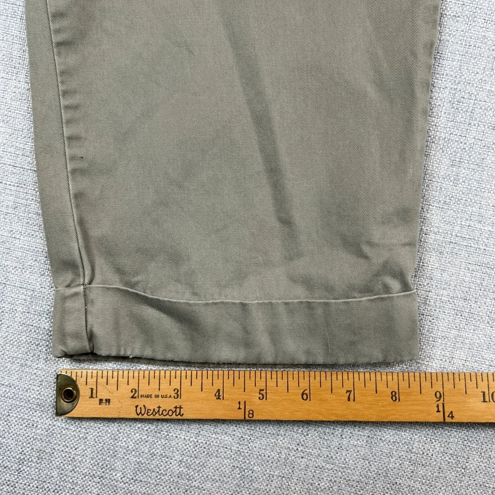 VTG Polo Ralph Lauren Hammond Pants Men 36x31 Khaki Cotton Pleated Cuffed Preppy